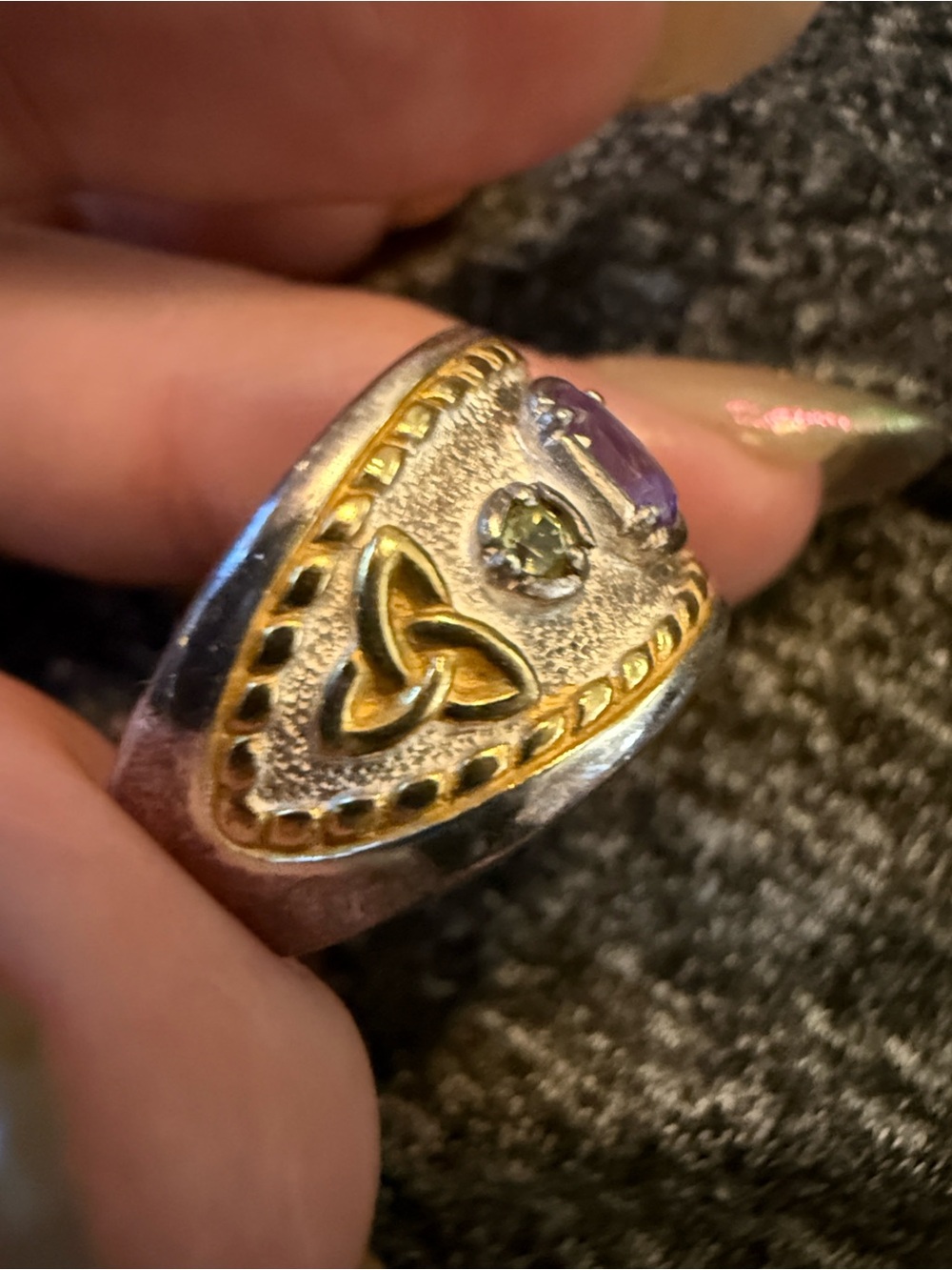 Vintage Celtic sterling silver ring - Picture 2 of 4